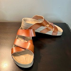 Brown Blowfish platform sandals